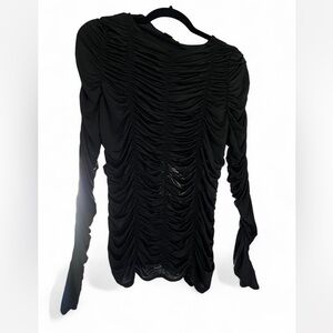 Elegant Black Ruched Women's Top